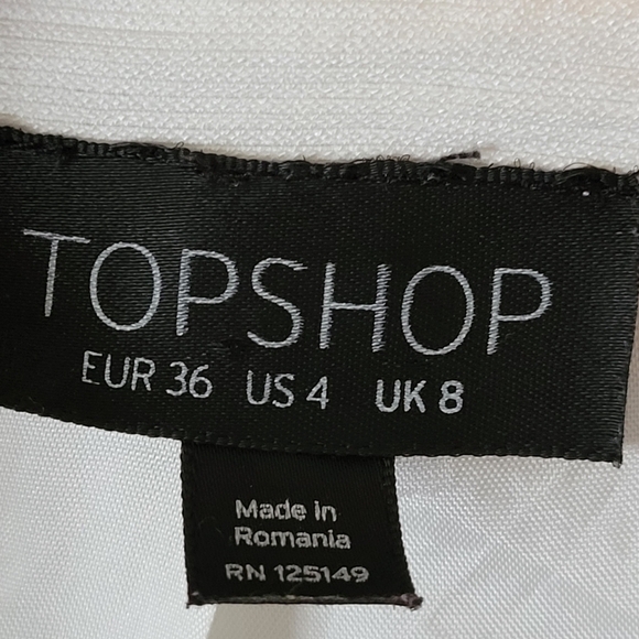 Topshop Tuxedo Blazer Ivory Suit Jacket Long Sleeve 1 Button Front Closure 4 - Picture 6 of 7